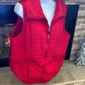 CJ Banks Vibrant Red Quilted Vest